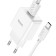 Network charger HOCO C106A, 1 USB, 2.1 A, Type -C cable - USB, 1 m, white