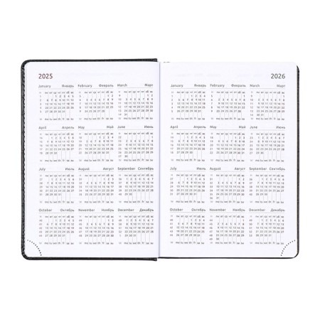 Dated diary 2025, Devente. Flag, B5 168 sheets, Devente.Barbara, a solid cover of leatches with foam rubber, perforation, liesse, block 70 g/m2, dark blue-9