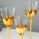 Glass candlestick Set 3 pcs "Romance of candles" gold height 26cm, 23 cm, 20 cm