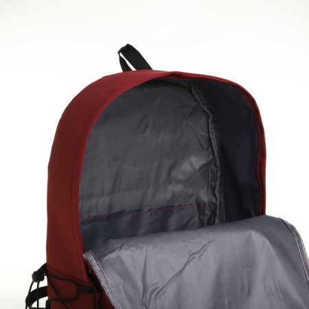 School backpack of textiles on lightning, 3 pockets, burgundy color-5