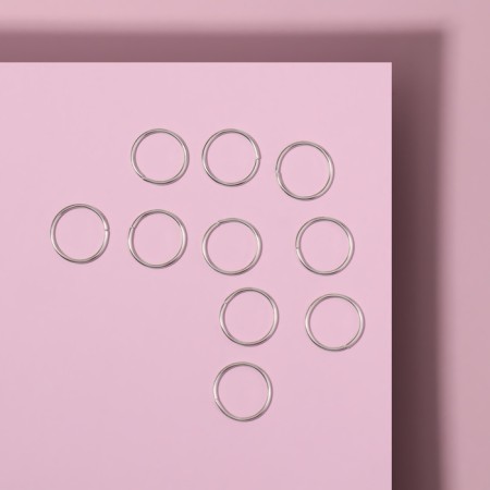 Hair piercing "Rings", D = 1.4 cm, 10 pcs, silver color-1