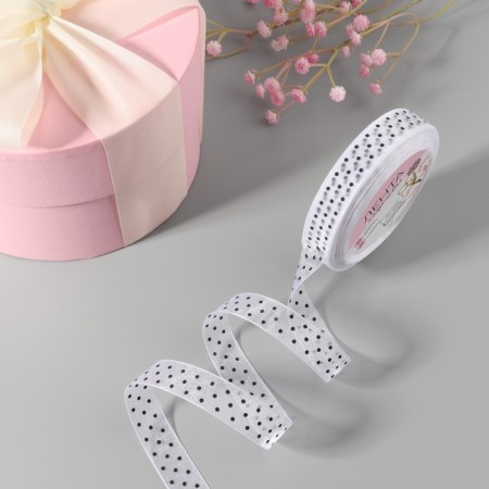 Kapron tape "Peas", 15 mm, 23 ± 1 m, white color-1