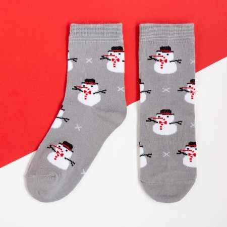 New Year's socks KAFTAN "Snowmen" rr 16-18, gray
