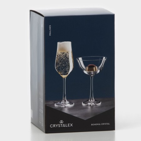 A set of glass glasses for champagne "Plin", 100 ml, 4 pcs-6