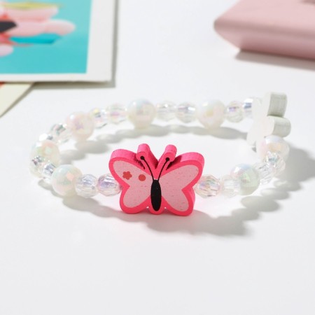 Bracelet Children's "chosen" butterfly with a flower, color mix