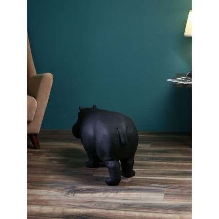 Figure "Hippo", polystone, 41 cm, black matte color-2