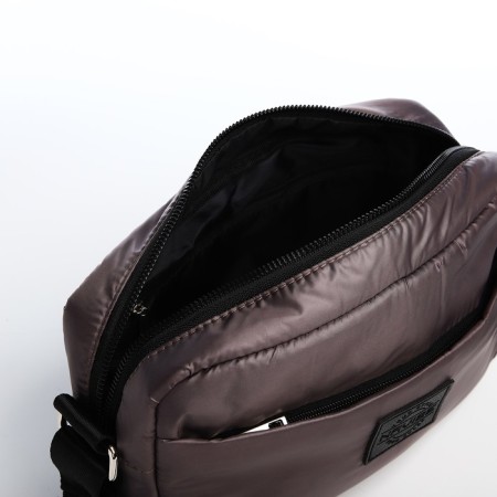 Cross-Bodi Bag on a zipper, brown color-3