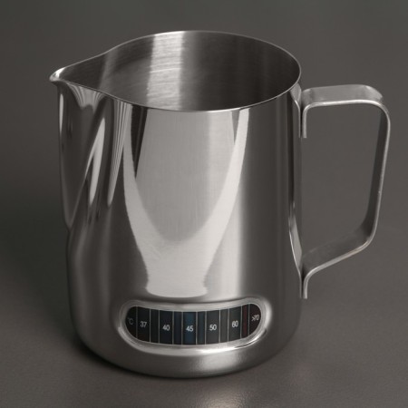 Pitcher Pither made of stainless steel, 600 ml, with temperature indicator, 304 steel, chrome color-2