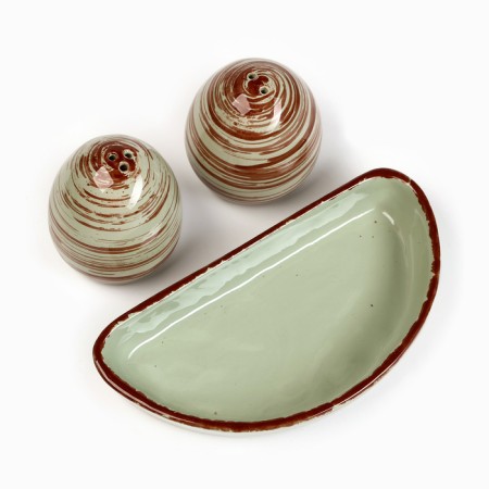 Set for spices "Premium Duo" Solonka+List on a stand, mint-4