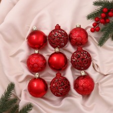 Set of balls plastic D-6 cm, 9 pcs 