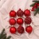 Set of balls plastic D-6 cm, 9 pcs "Nicole Patterns" red