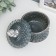 Casket Glass "Rombs and Dome" Gray with silver 11x8.5x8.5 cm