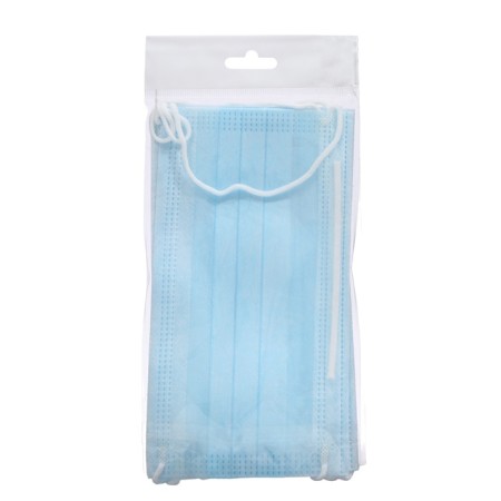 Medical mask, three -layer, 3 pieces in packaging, blue-1