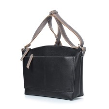Female bag, artized leather, 285x190x80 cm, black/beige