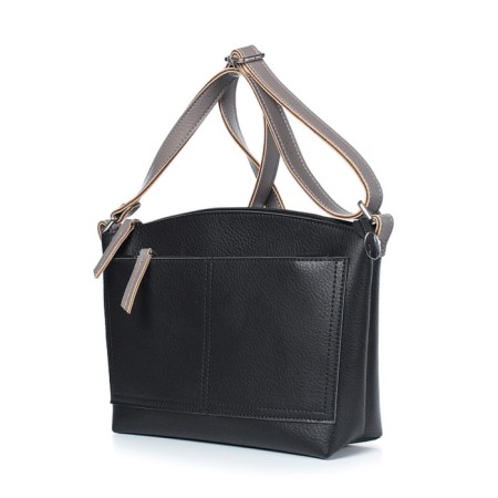 Female bag, artized leather, 285x190x80 cm, black/beige