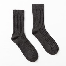 Warm male socks Collorista plain, dark-gray color, size 40-42 (25-27 cm)