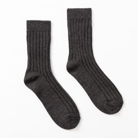Warm male socks Collorista plain, dark-gray color, size 40-42 (25-27 cm)