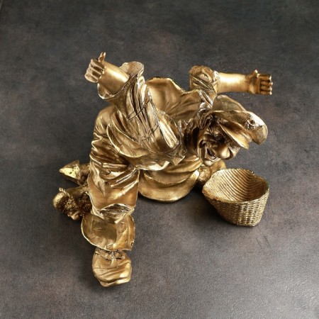 A stand for a bottle "Sailor with a basket" for two bottles of 34x28x23 cm, bronze with gilding-5