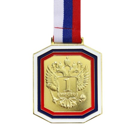 Medal for application 002, tricolor. The color of evil. With a ribbon. 6 x 7 cm.-2