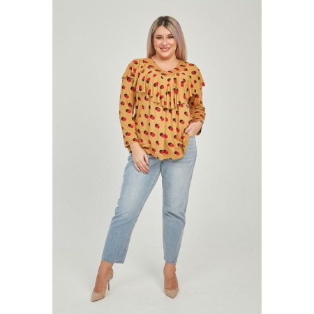 Women's tunic, size 52, mustard color-1