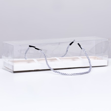 Confectionery packaging for cupcakes, white, 29.5 x 7.8 x 7.8 cm