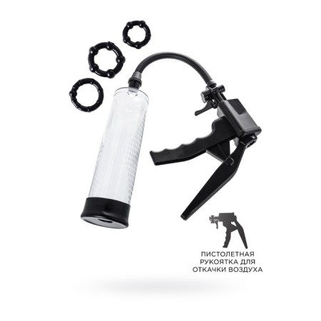 Mechanical pump for the penis Sexus Men Erection Mads, ABS plastic, black, 62 cm