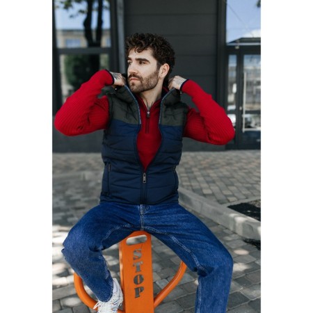 Male ise vest, size 52, blue color, khaki-8