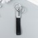 Metal keychain "Carabin Stylish with strap and 2 rings" black, silver