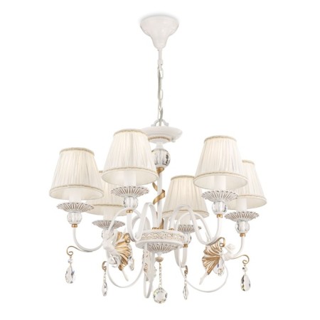 Chandelier Maytoni ARM222-06-G, E14, 6x40 W, 610x610x910 mm, white with gold