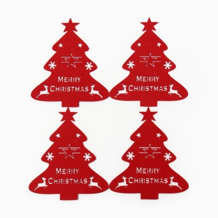 A set for the decor of the dining rooms "Christmas tree" 4pcs centered. 20x17cm 100%p/e, felt-1