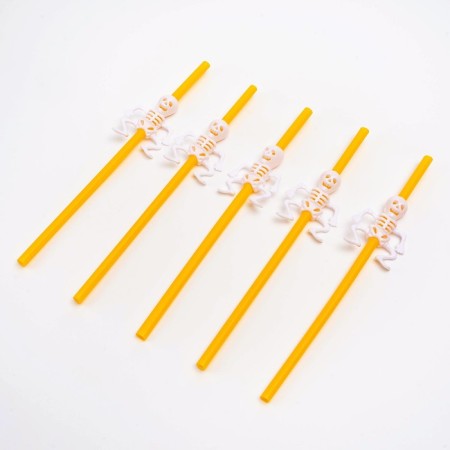 The tubes for the cocktail "Skeleton", the color is orange, a set of 5 pcs.