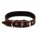 Leather collar on synthetic winterizer, decorated, 55 x 2.5 cm, Osh 35-45 cm, brown