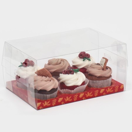 Gold Capcake box, 23 x 16 x 11.5 cm, New Year-2