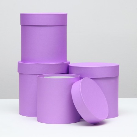 Set of round boxes 4 in 1 "Lilac" 20 x 20 - 13 x 13 cm-2