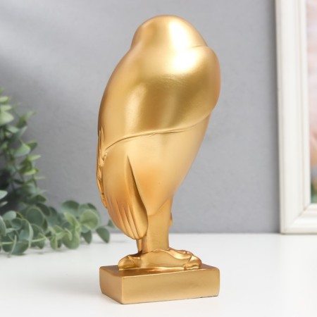 Souvenir Polystone "Polar owl" gold 7x8x21 cm-3