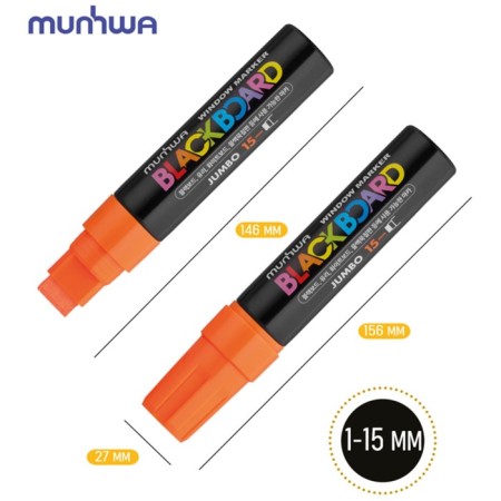 Cretaceous Munhwa "Black Board Jumbo" Orange, 15mm, water base-2