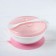 Set for feeding, 3 items: a bowl on a suction cup 400 ml, cover, spoon, pink sucker color, chick lid color