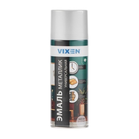 Universal enamel Vixen, metallic silver, aerosol 520 ml VX-19120