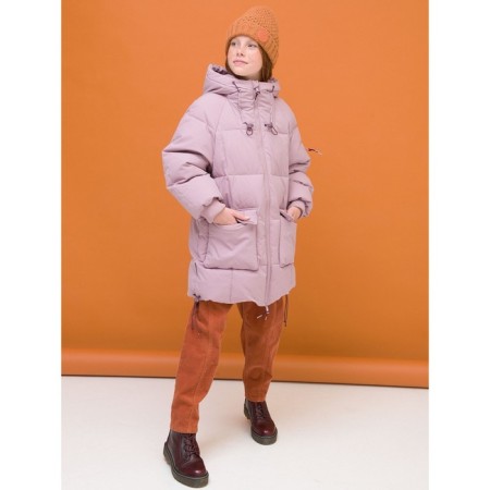 Pants for girls, height 128 cm, brown color-6