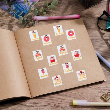 Paper stickers of the rating "Yummy", 10.5 × 18 cm-2