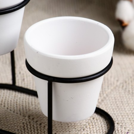 Set of Kashpo "duet" white, on a stand, 12.5x11cm-3