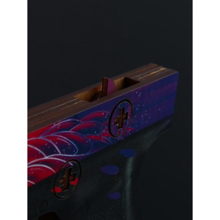 Wooden weapons, children's souvenir "necromancy", machine gun, gun, knife-stamp, set 3 pcs-10