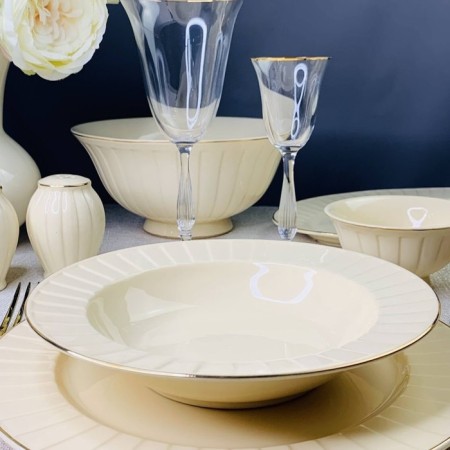 A set of deep plates Lenardi Marzipan, D = 21.5 cm, 6 pcs