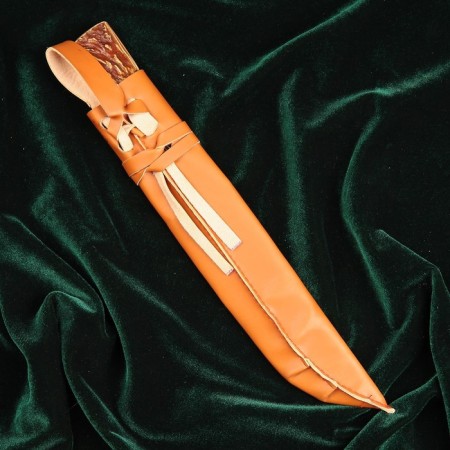 Knife Pchak Sharhon, handle from a horn of a small roar, a guard with an engraving-9