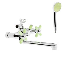 ACCOONA A6482K bath mixer, double -leaf, green/chrome