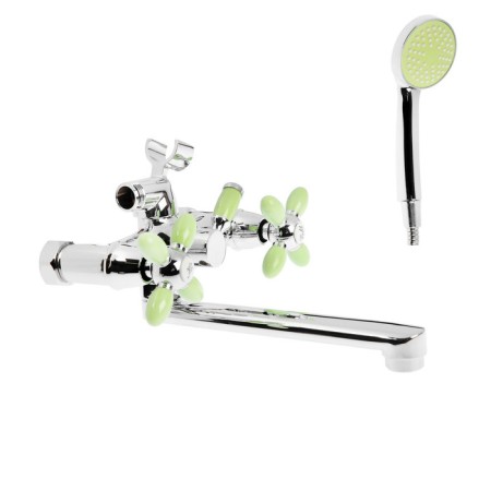 ACCOONA A6482K bath mixer, double -leaf, green/chrome