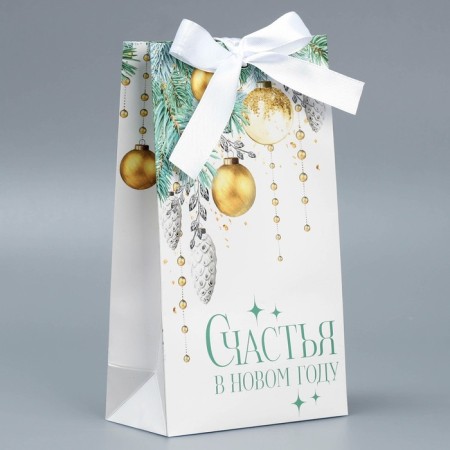 Gift package with a tape "Blizzard", 13 x 23 x 7 cm, New Year