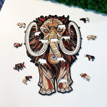 Wooden figured puzzle EWA "Mastodon Mammoth", 28 × 21 cm-4