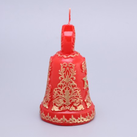 Carved candle "Easter bell", red, 7x11 cm, 140 grams-3