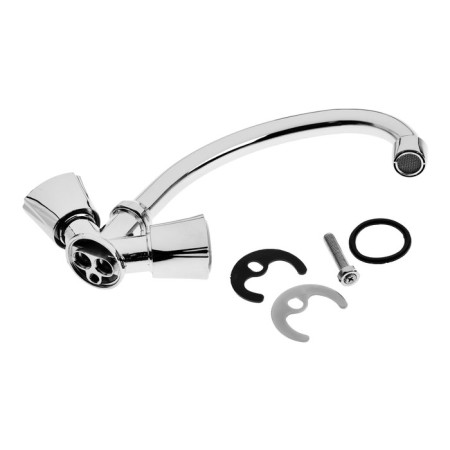 Kitchen mixer Zein Z3724, two -wound, pour height 17.5 cm, chrome-6